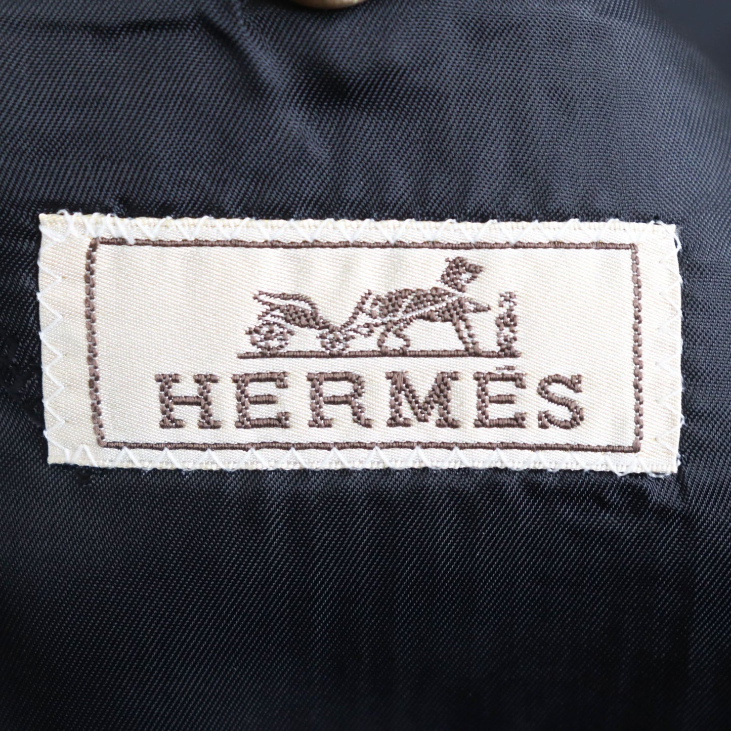 HERMES tailored jacket Outer: 100% cashmere, Lining: 100% cupra Navy brown mens 48  d