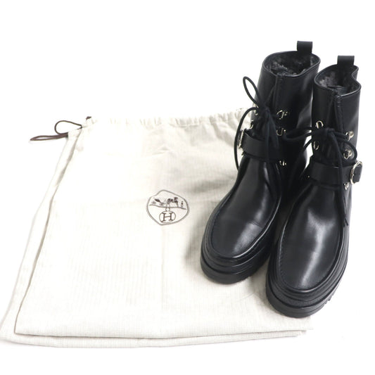HERMES boots Main: Leather black mens 39.5  d