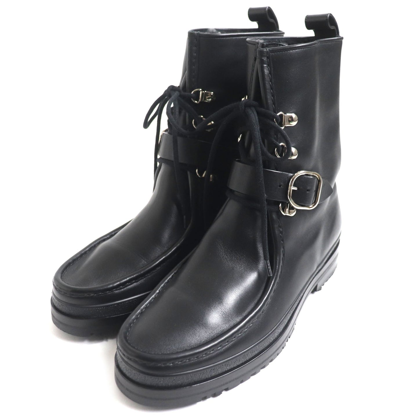 HERMES boots Main: Leather black mens 39.5  d