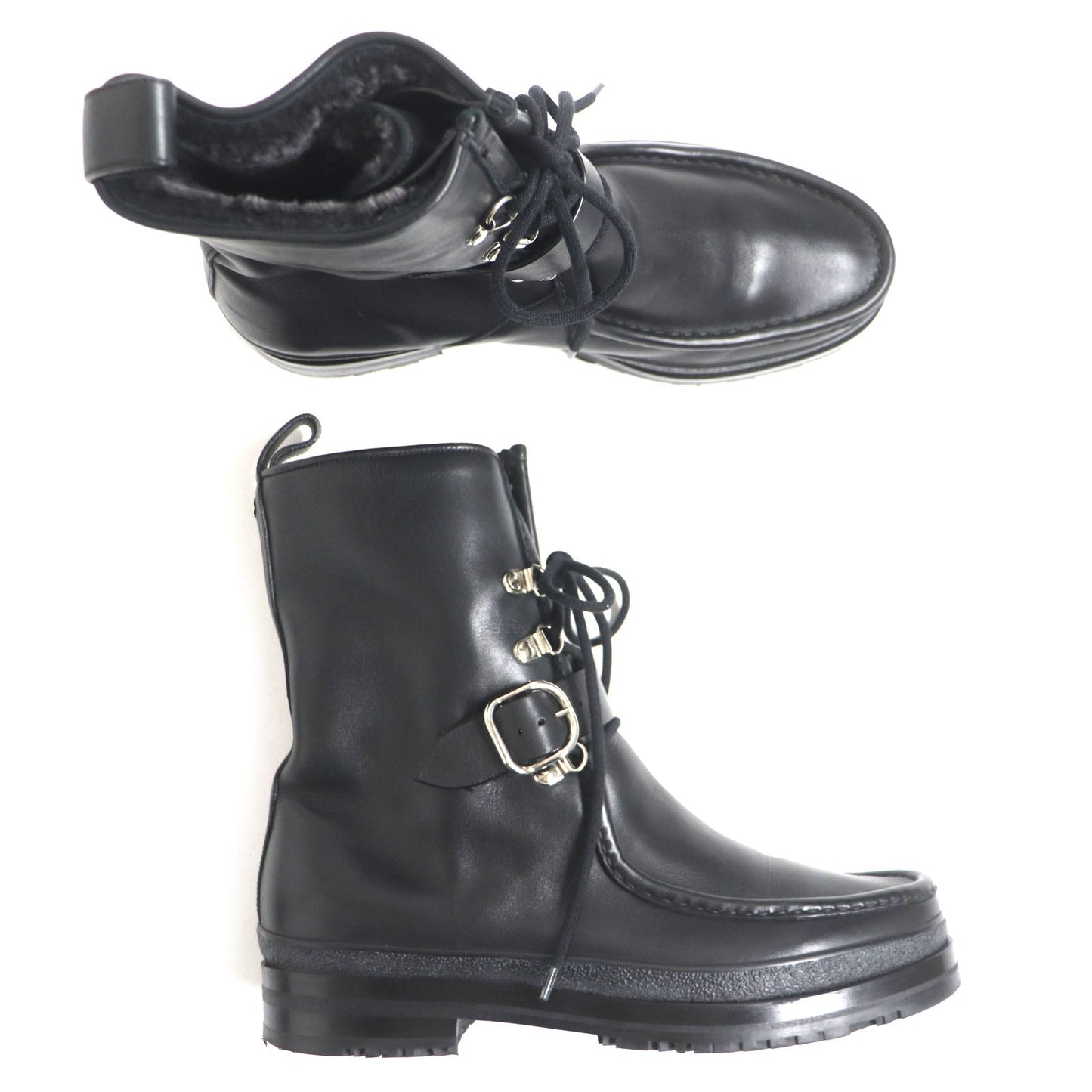 HERMES boots Main: Leather black mens 39.5  d