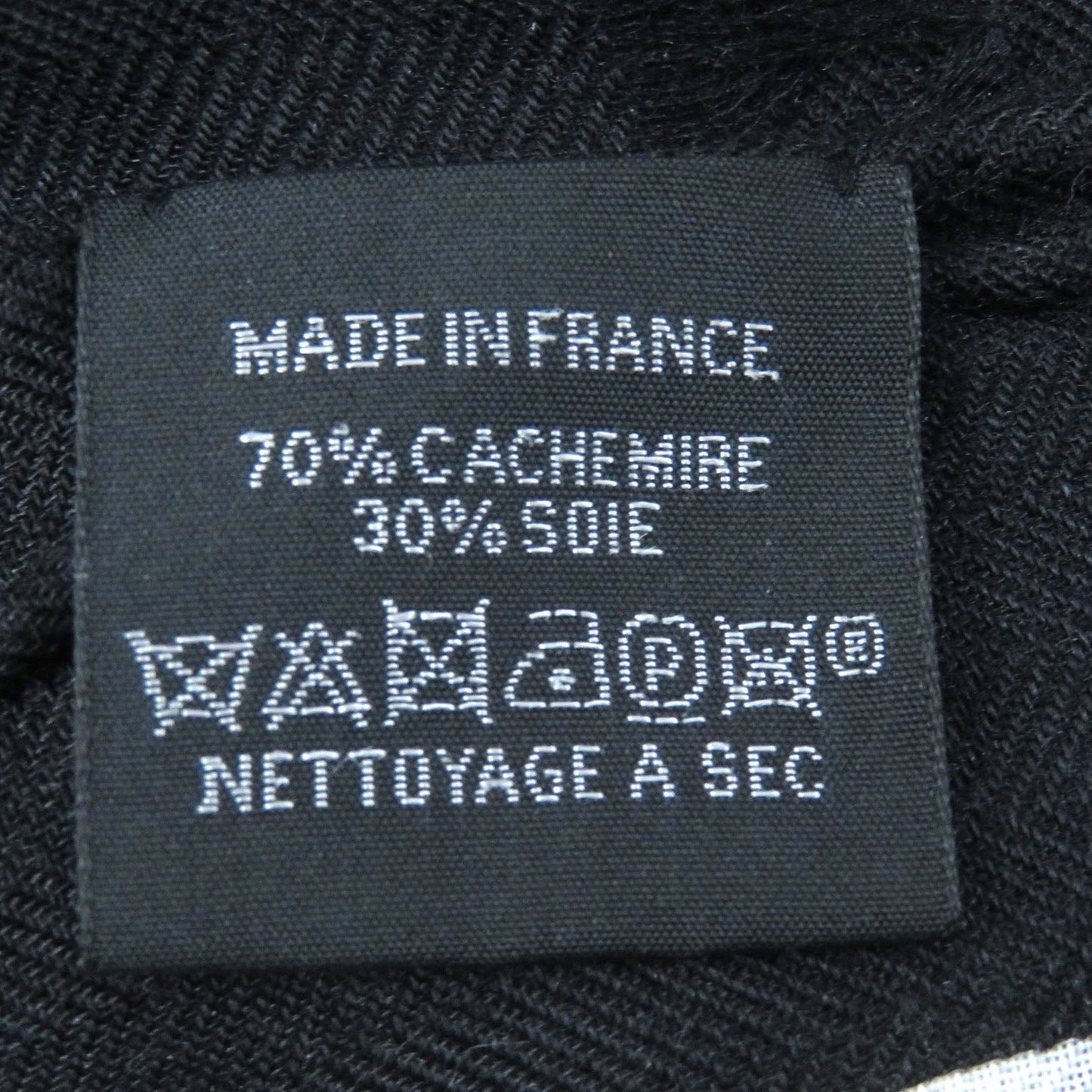 HERMES shawl cashmere Black White Khaki
