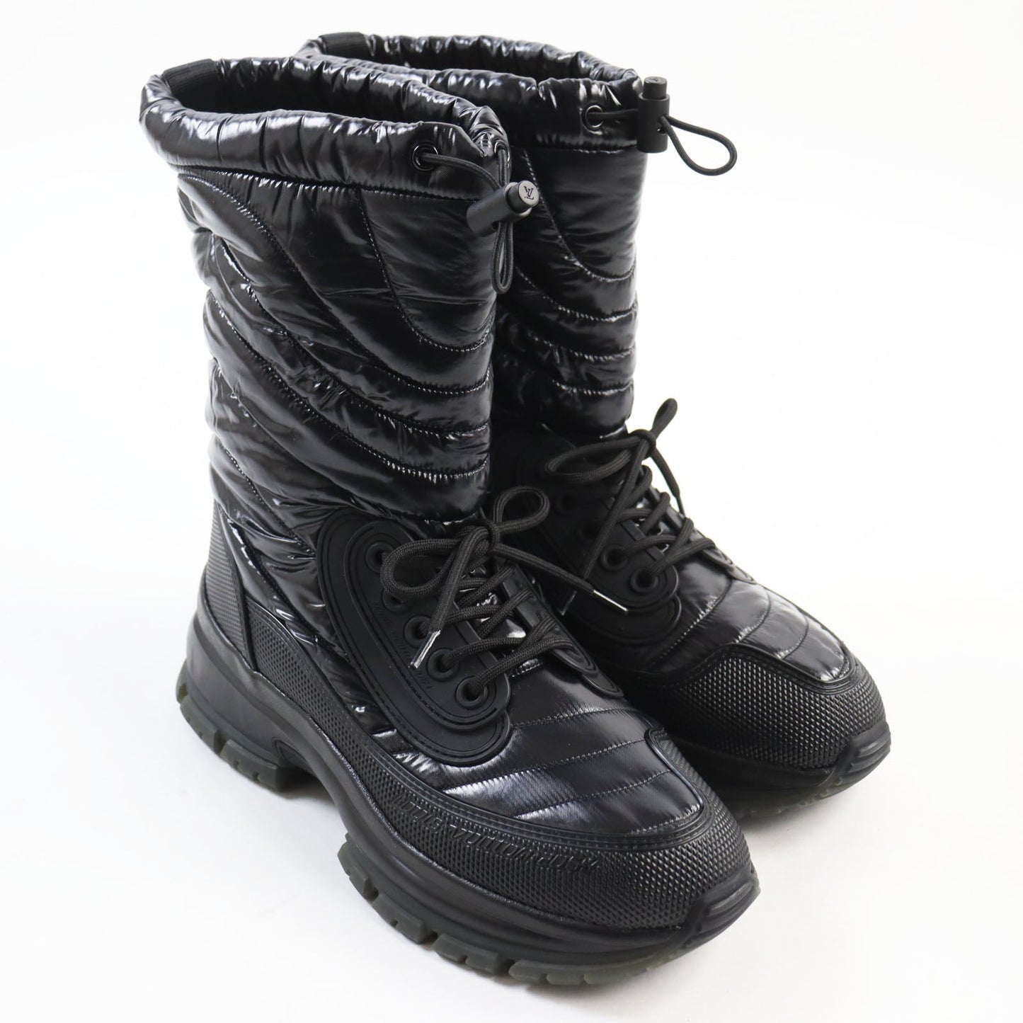 LOUIS VUITTON boots Nylon, Rubber black 2054 lines mens 7