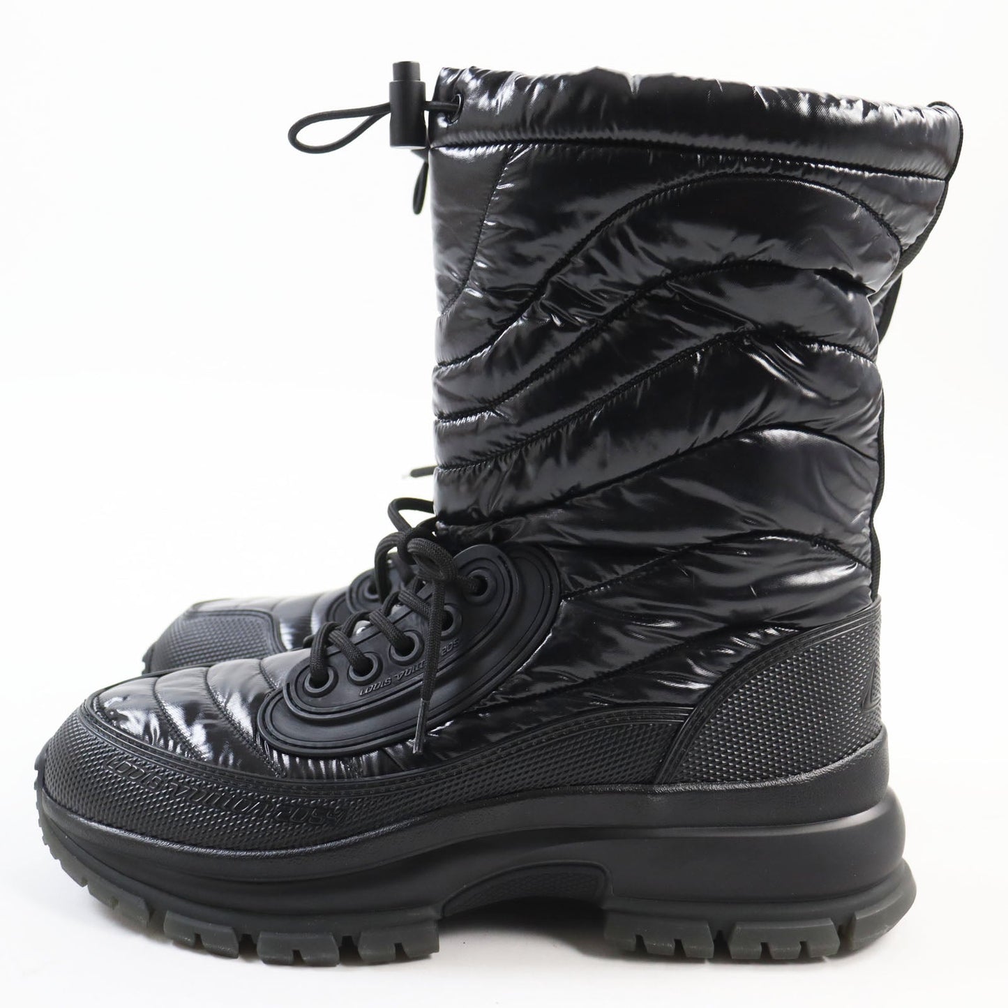 LOUIS VUITTON boots Nylon, Rubber black 2054 lines mens 7