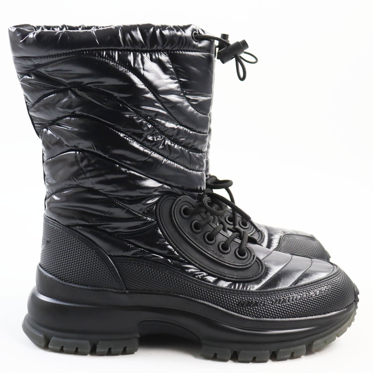 LOUIS VUITTON boots Nylon, Rubber black 2054 lines mens 7