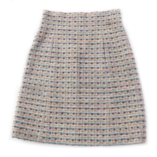 CHANEL Long skirt P59073 Outer: 51% wool, Outer: 18% rayon, Outer: 15% polyamide (nylon), Outer: 5% mohair, Outer: 5% alpaca, Outer: 4% polyester, 2% acrylic, Lining: 100% silk Multi Women 44