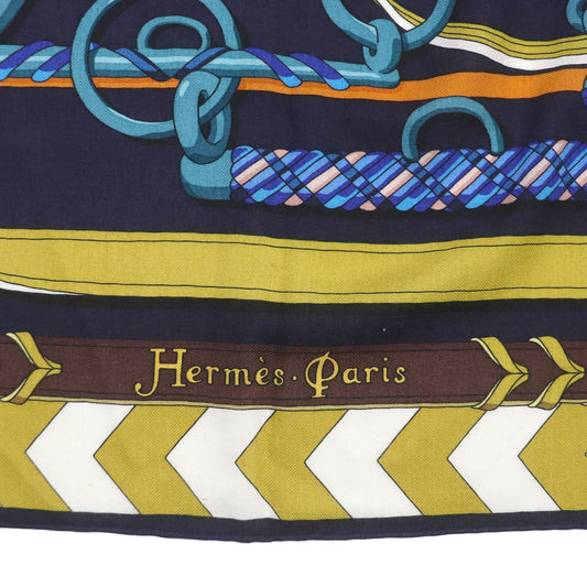 HERMES Stall Main: 70% cashmere, Main: 30% silk Navy type Women  d