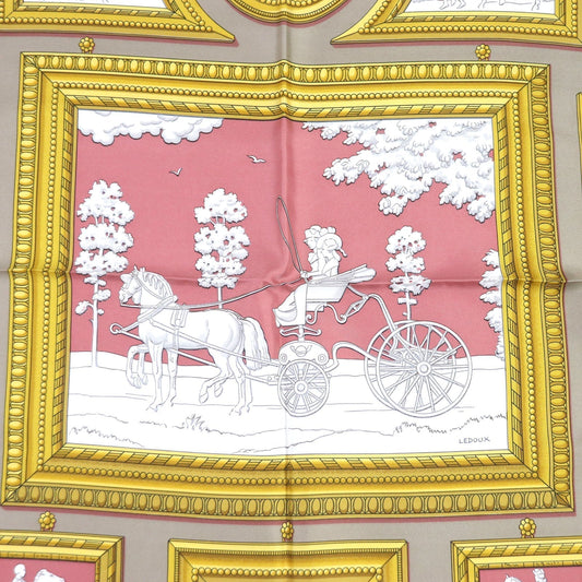 HERMES Stall Main: 100% silk Smokey pink Carre90 Women  d
