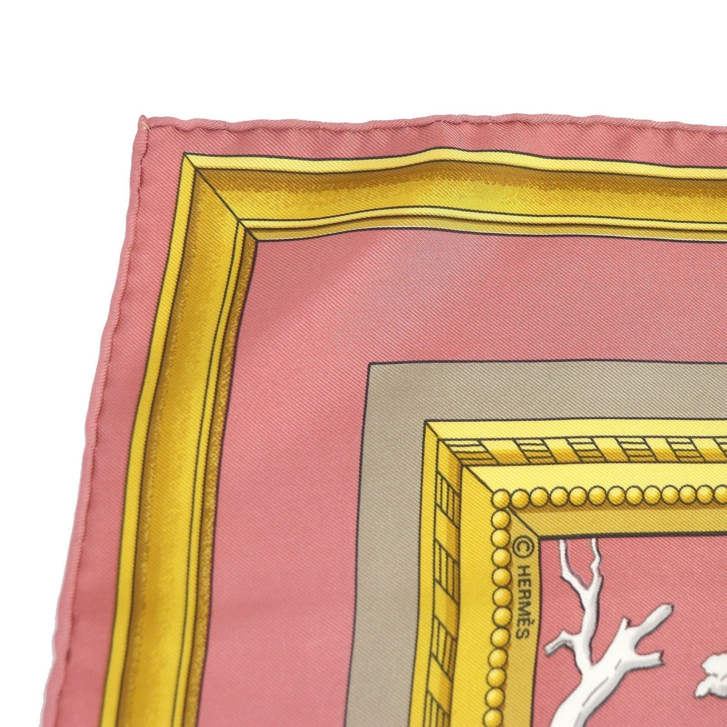 HERMES Stall Main: 100% silk Smokey pink Carre90 Women  d