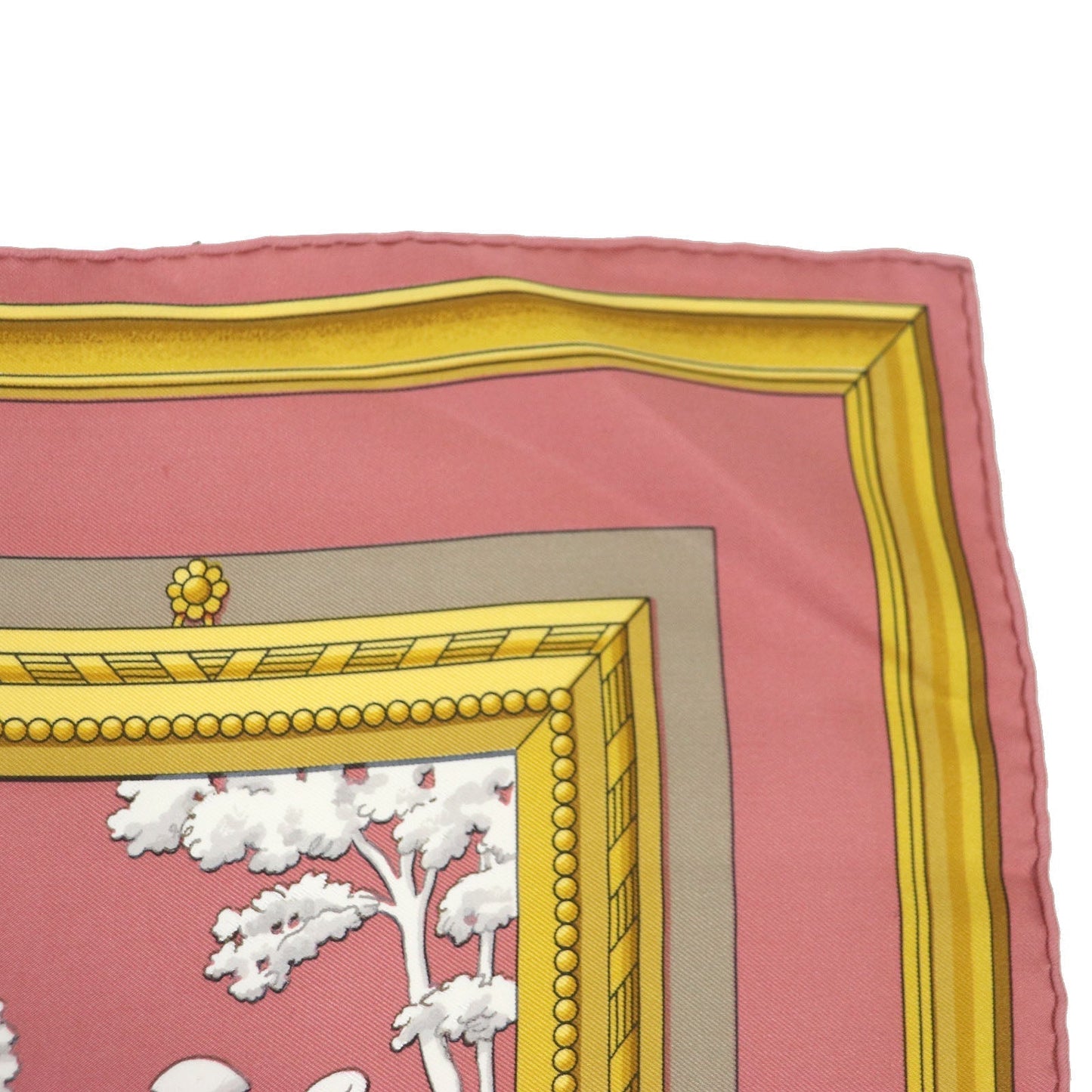 HERMES Stall Main: 100% silk Smokey pink Carre90 Women  d
