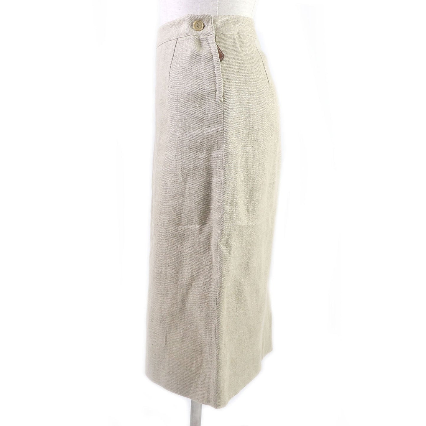 HERMES Tight Skirt Main: 100% linen beige Women 36  d