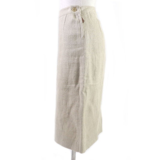 HERMES Tight Skirt Main: 100% linen beige Women 36  d
