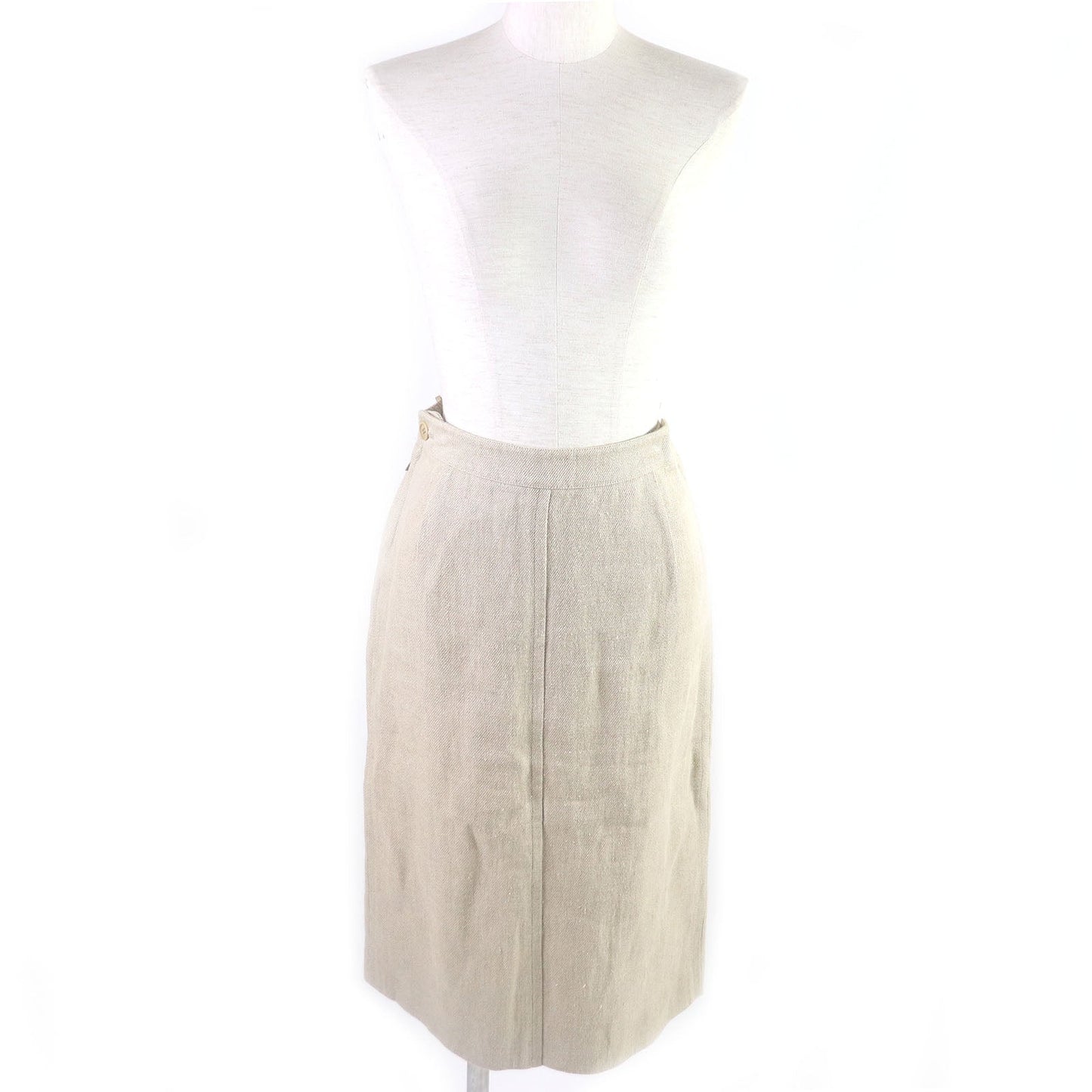 HERMES Tight Skirt Main: 100% linen beige Women 36  d