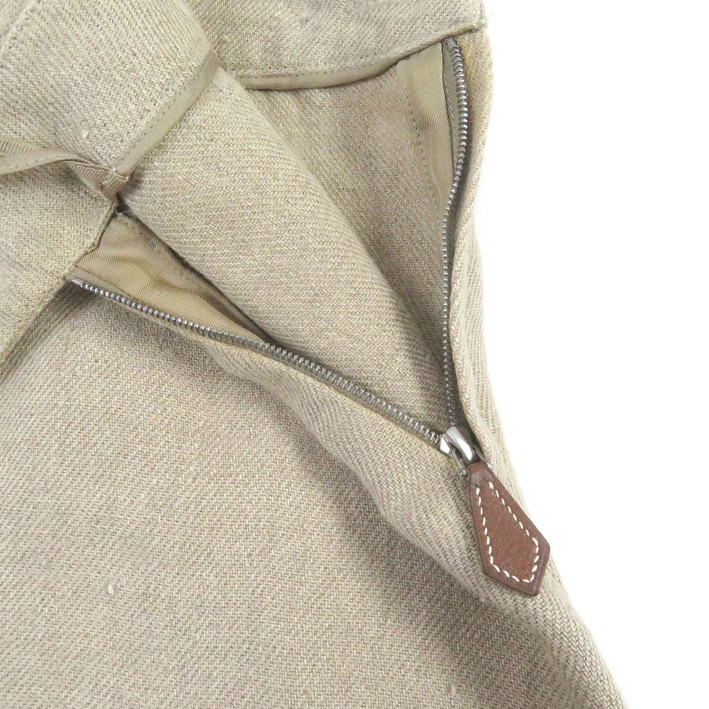 HERMES Tight Skirt Main: 100% linen beige Women 36  d