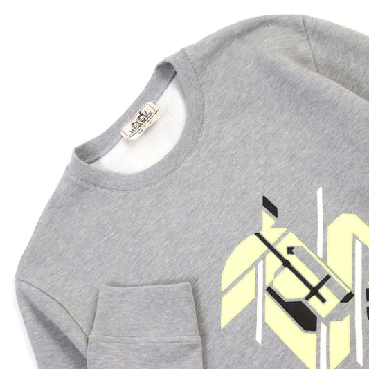 HERMES sweat 31-5765 cotton gray L