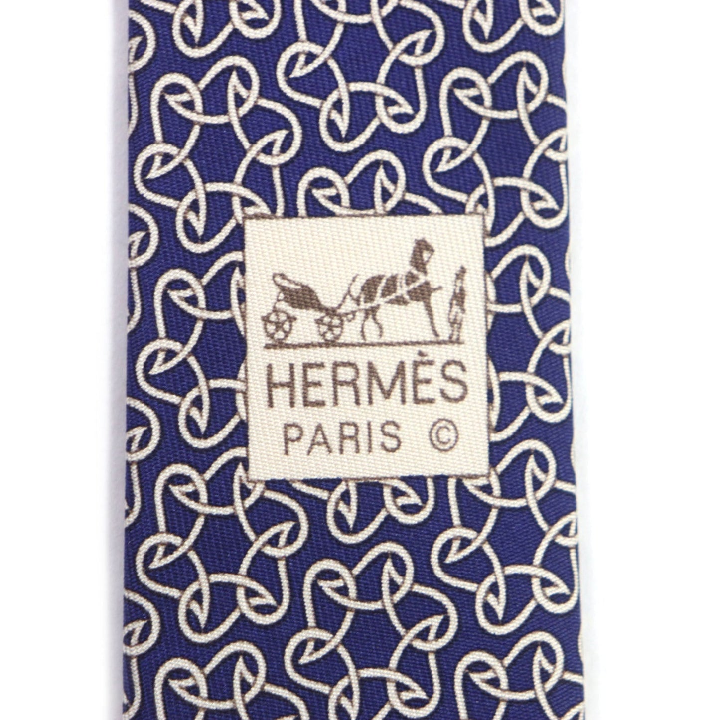 HERMES tie 005367T-02 silk blue Clavat