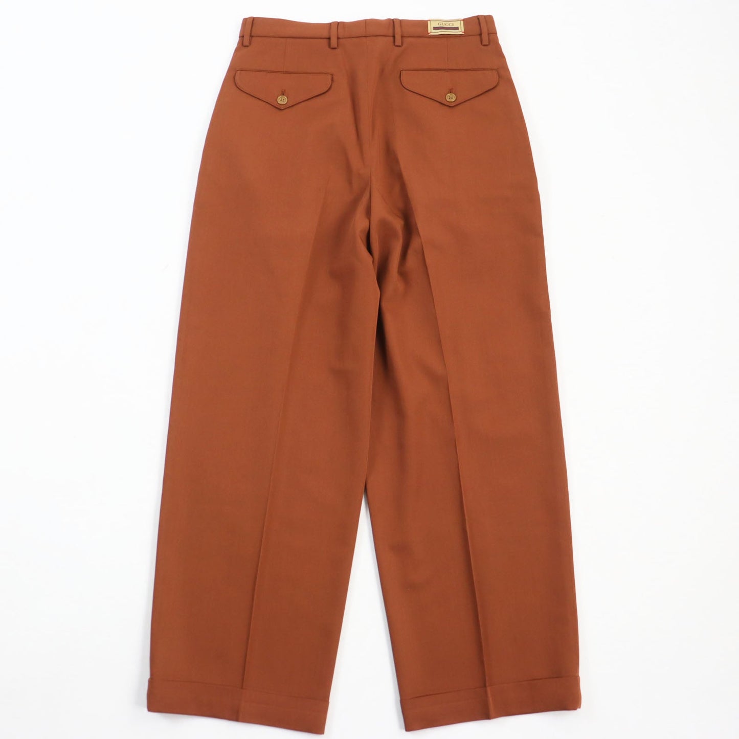 GUCCI slacks 690474 Main: 100% wool, part: 84% polyester, part: 16% metal fiber Brown Gucci label tro rs mens 44