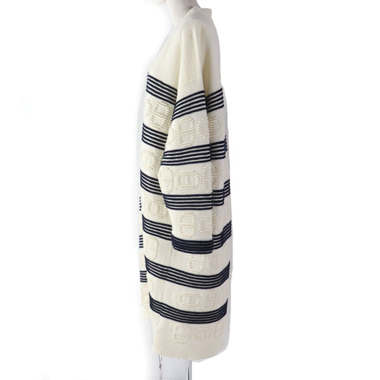 HERMES cardigan 3E2102D2 cashmere Ivory navy 38