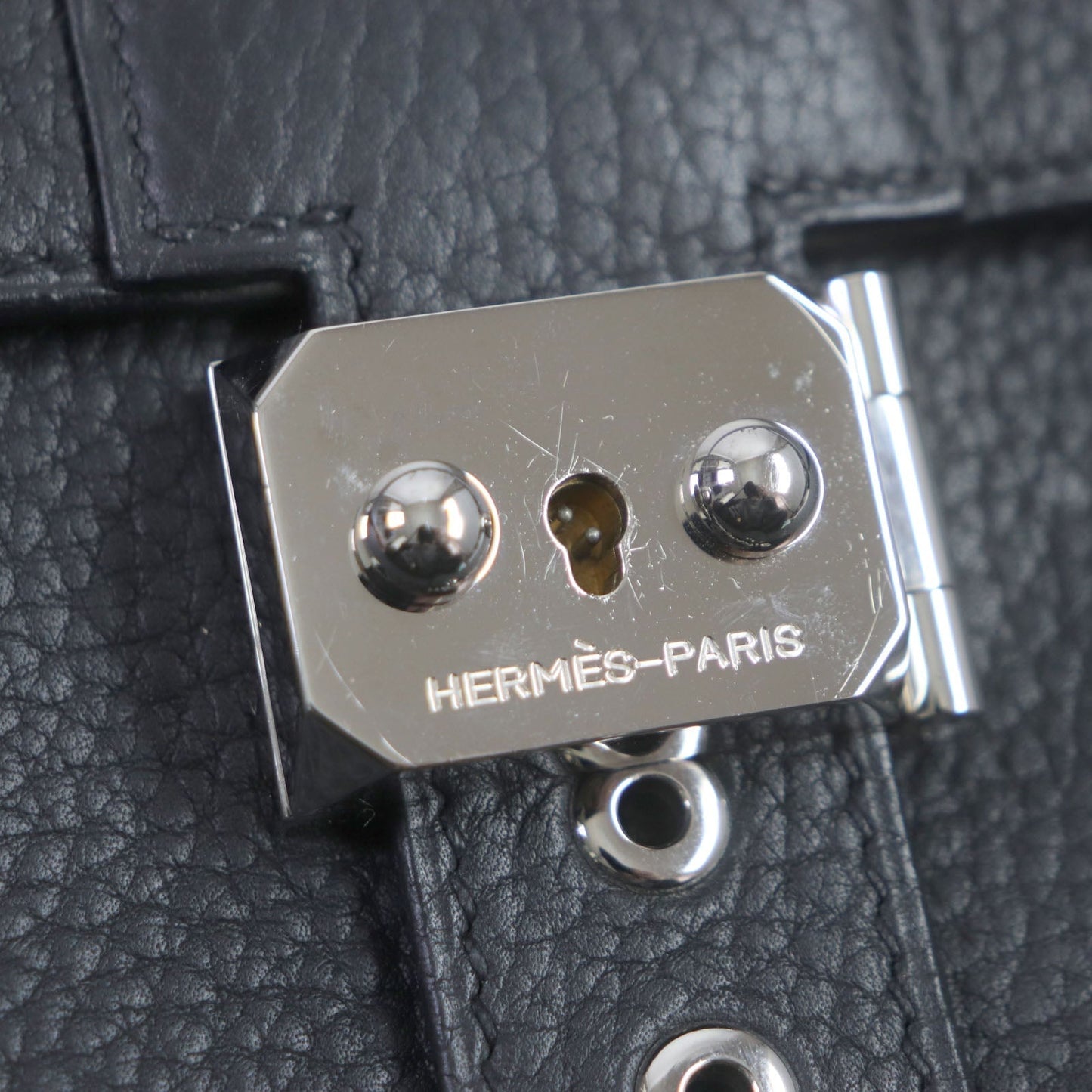 HERMES Briefcase Togo black Sac Adepeche 38 mens  d