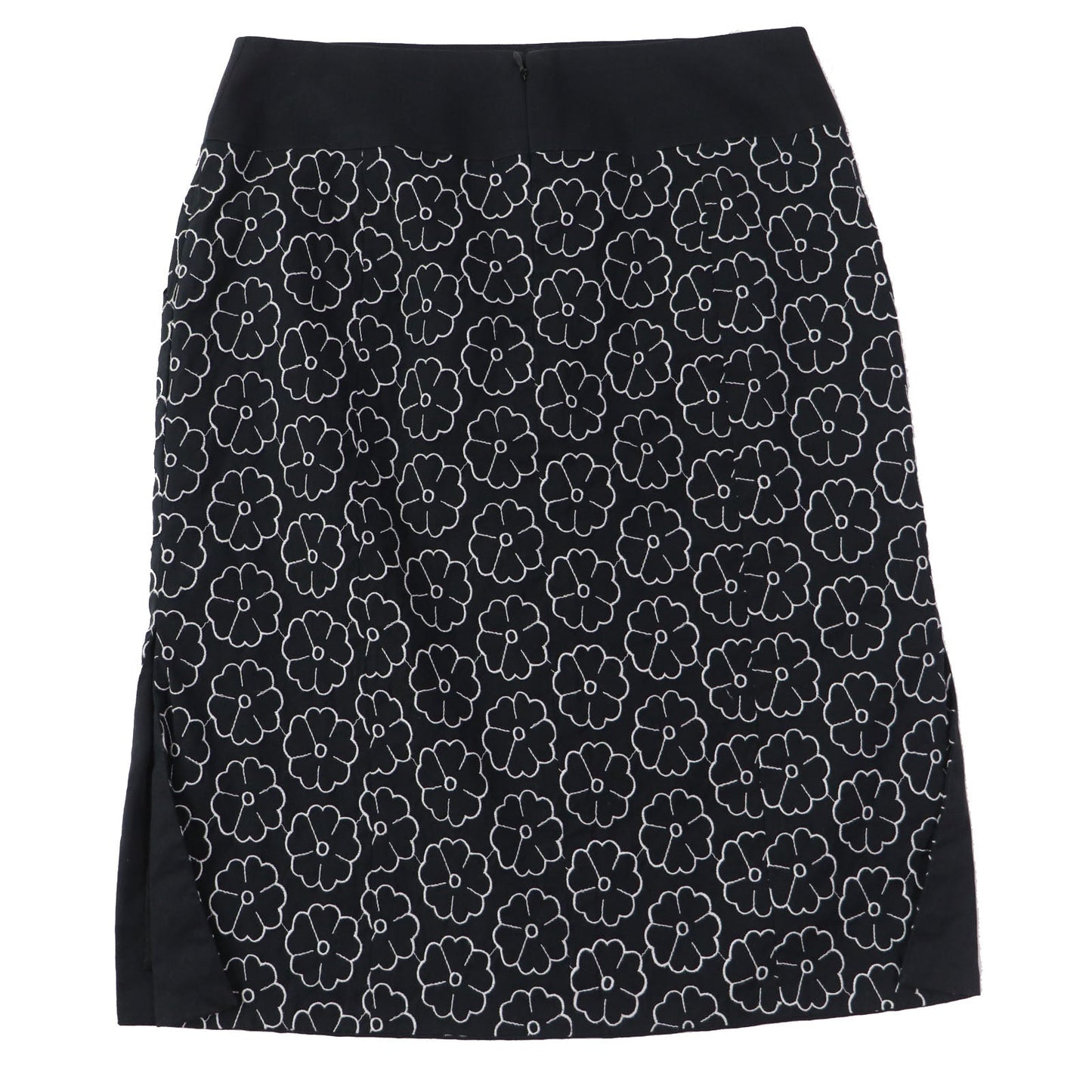 CHANEL skirt 04P P22950 Outer material: 78% cotton, Outer material: 17% nylon, Outer material: 5% elastane (polyurethane), Part: 100% cotton Black White Women 36