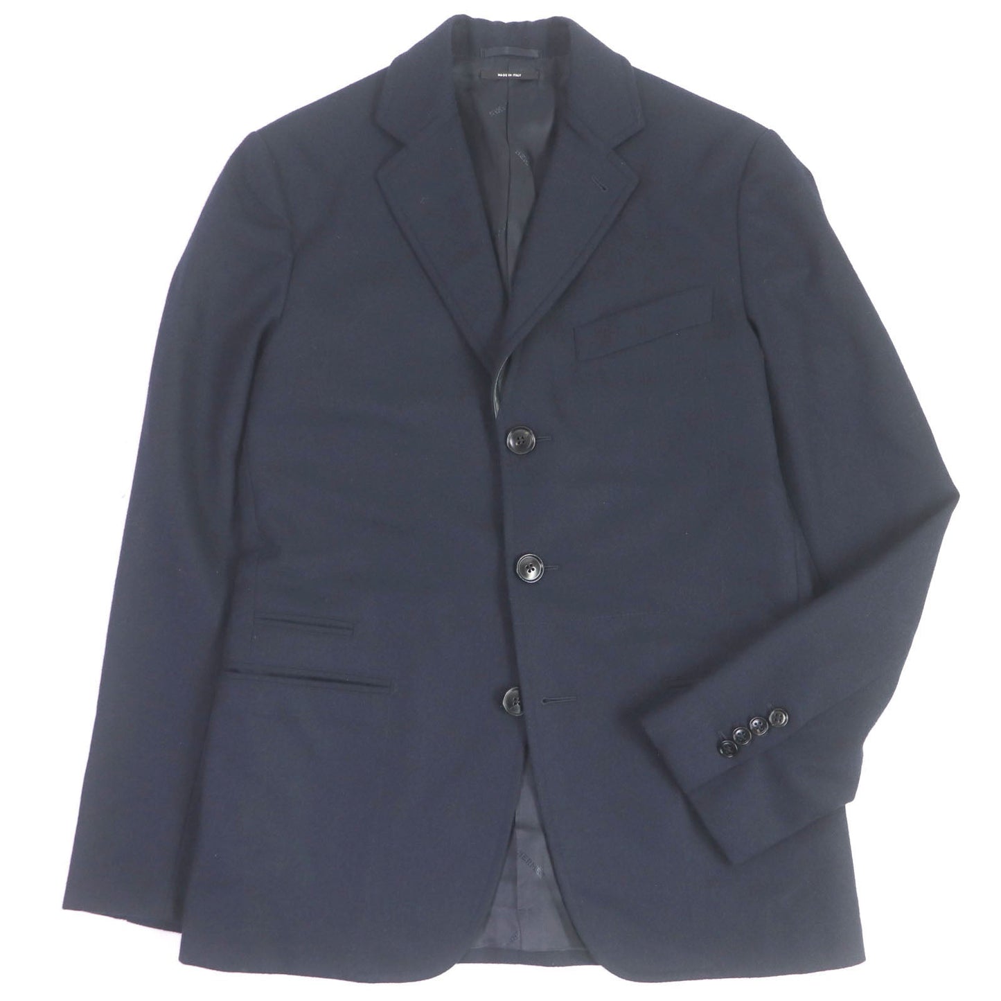 HERMES tailored jacket Outer: 100% wool, Lining: 100% cupra, Part: 100% cotton, Part: Lamb leather Navy mens 44  d