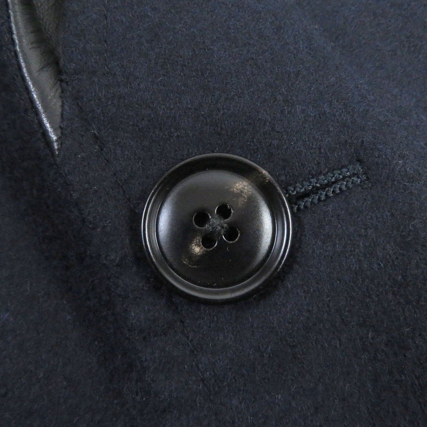 HERMES tailored jacket Outer: 100% wool, Lining: 100% cupra, Part: 100% cotton, Part: Lamb leather Navy mens 44  d
