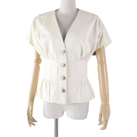 CHANEL leather jacket P60304 Outer: 100% lambskin; Lining: 75% cotton, 25% silk Ivory LA PAUSA Women 34