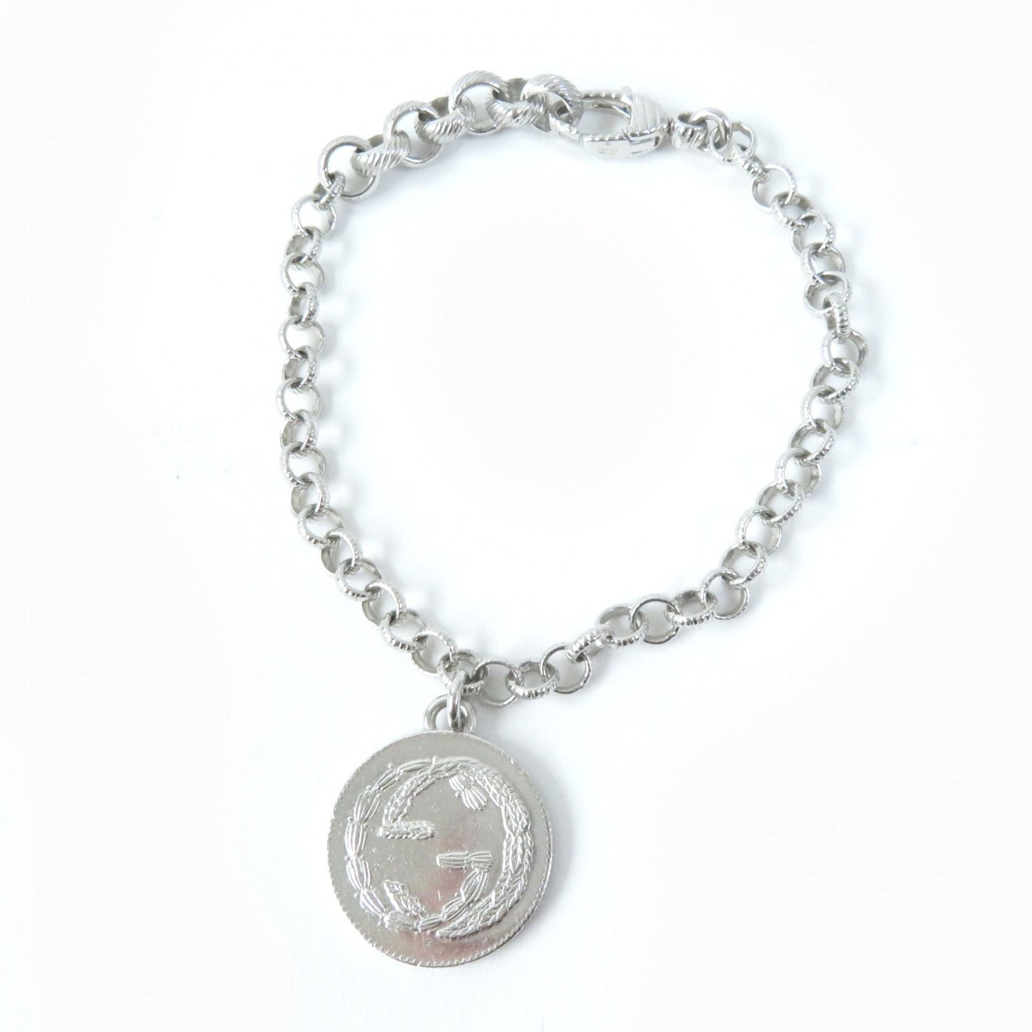 GUCCI bracelet 433499 Main�FAG925 Silver Interlocking G BEE Coin Women 18