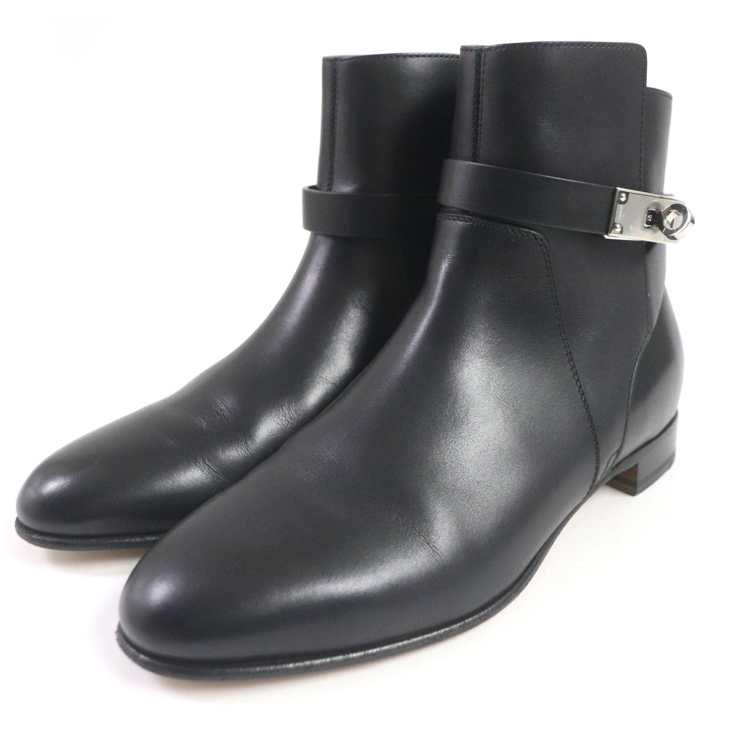 HERMES short boots H162133Z Main: Leather black Neo Women 36.5  d