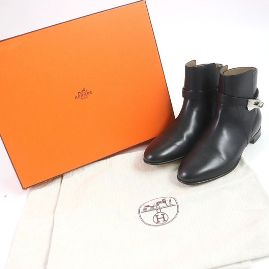 HERMES short boots H162133Z Main: Leather black Neo Women 36.5  d