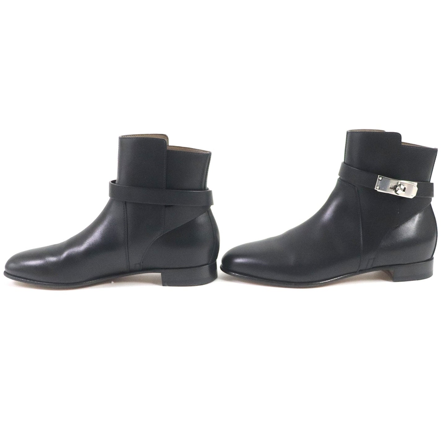 HERMES short boots H162133Z Main: Leather black Neo Women 36.5  d