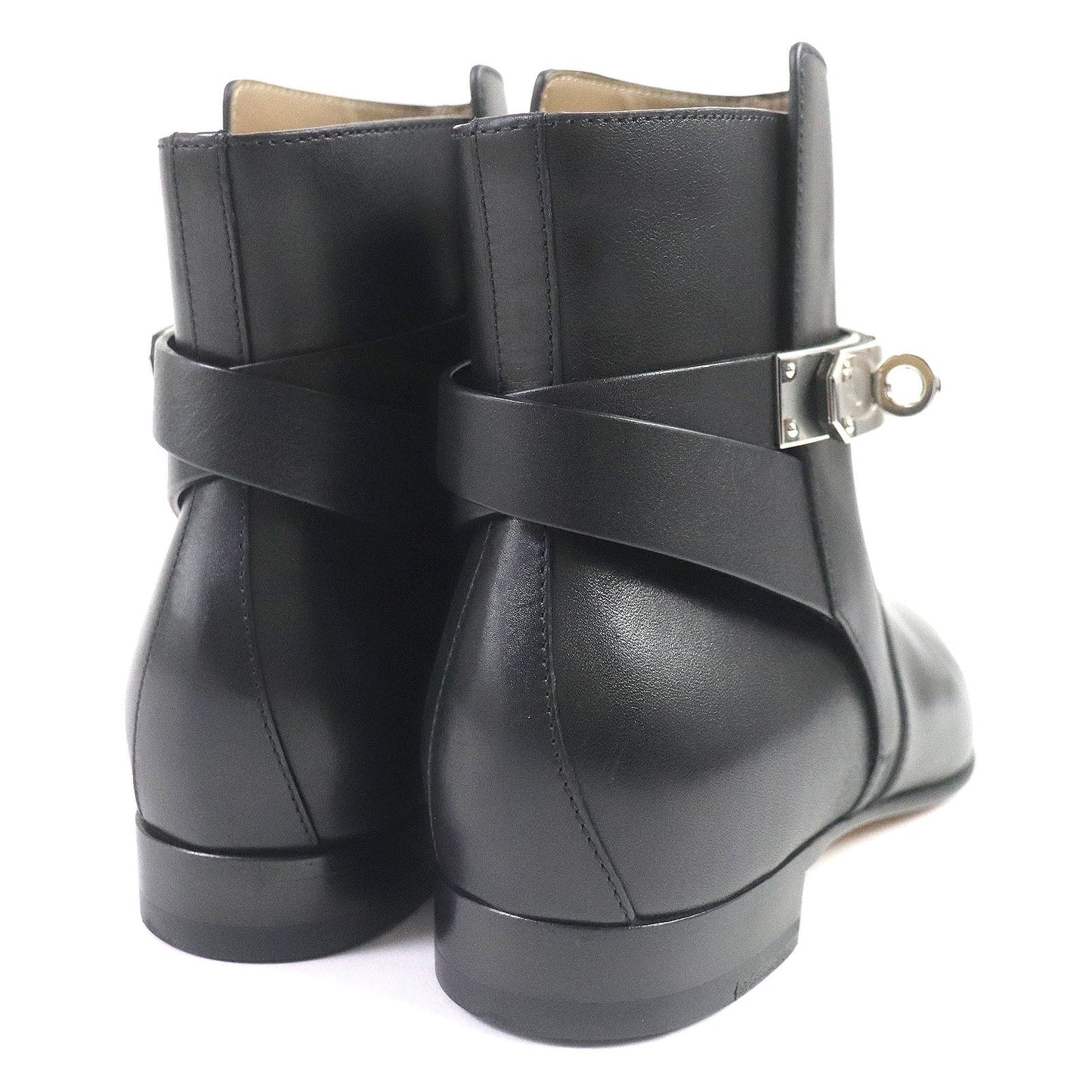 HERMES short boots H162133Z Main: Leather black Neo Women 36.5  d