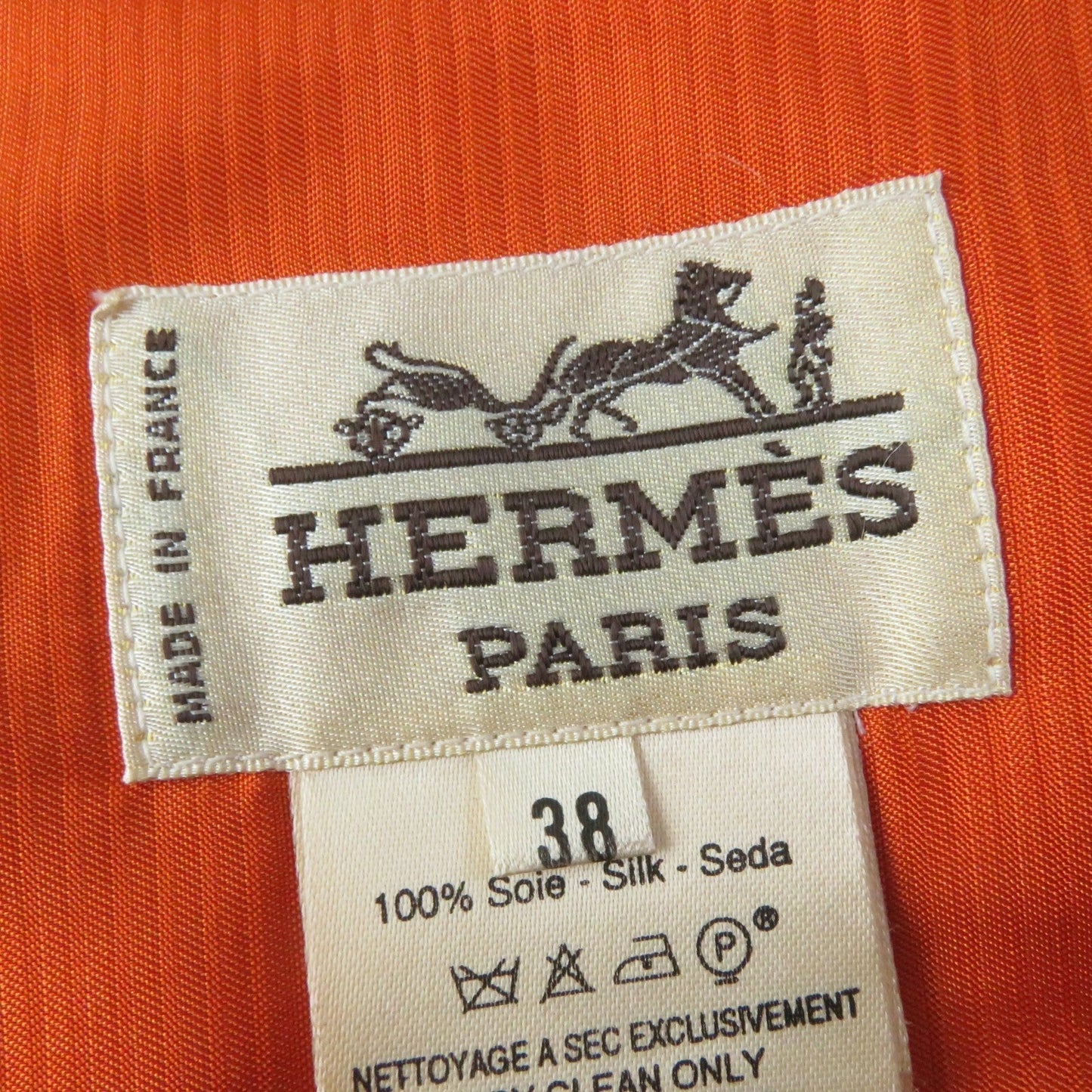 HERMES Best Main: 100% silk, Main: 100% acetate, Lining: 100% acetate Orange type CONCERTO Concerto Women 38  d
