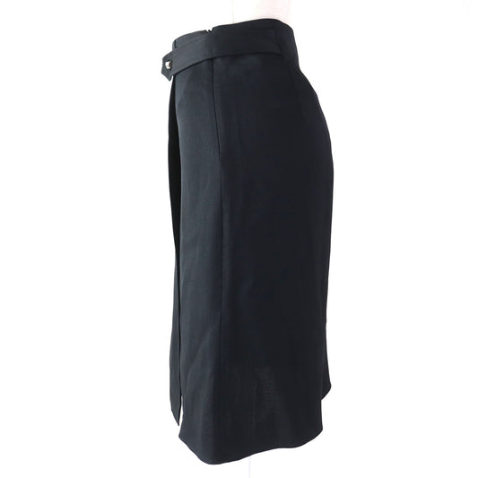HERMES skirt 17-7300 Rayon Dark navy 38