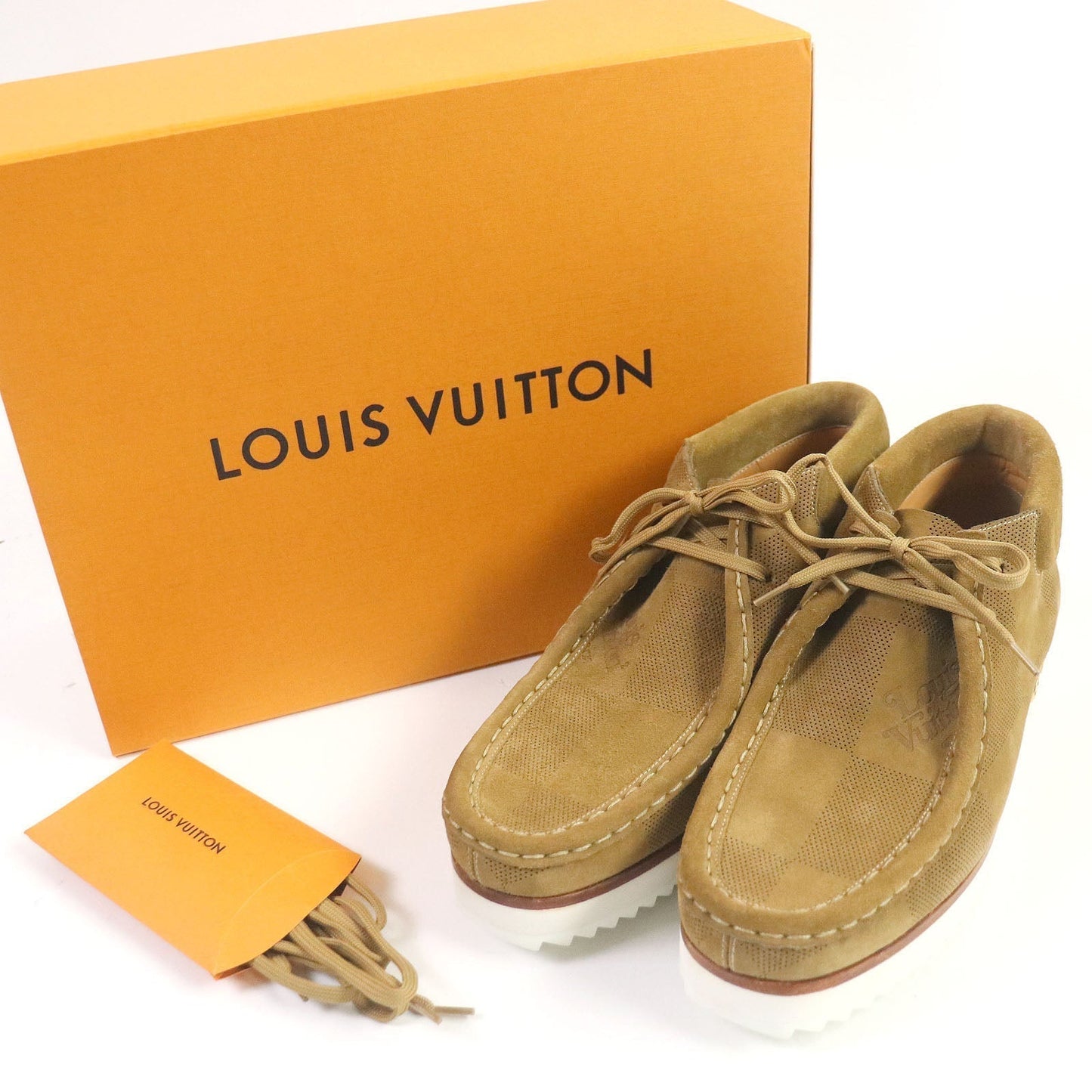 LOUIS VUITTON Ankle boots Main: Suede beige LV Mod Line mens 8  d