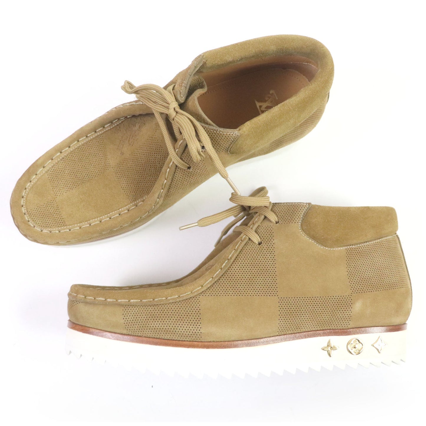 LOUIS VUITTON Ankle boots Main: Suede beige LV Mod Line mens 8  d