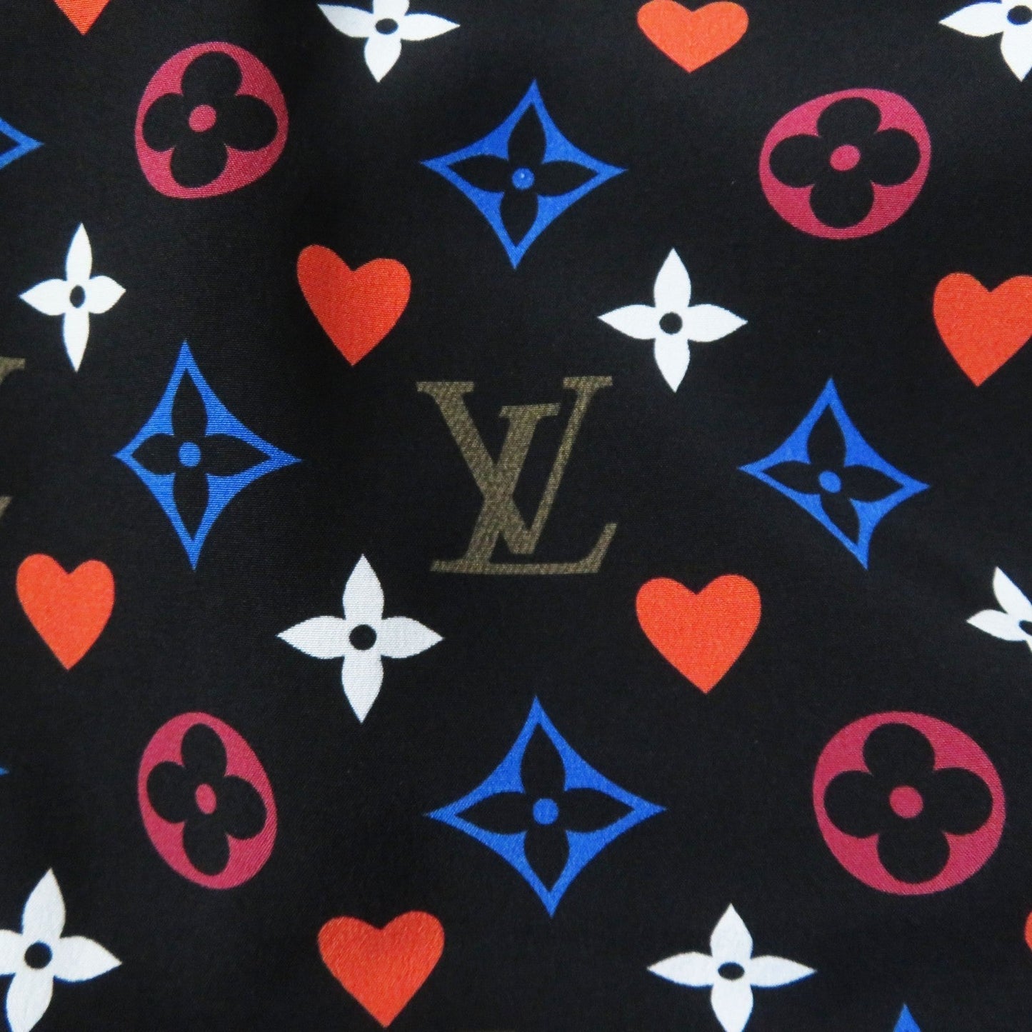LOUIS VUITTON dress FK?R51 silk black multi Game On Ruffle Scoop Neck Babydoll Dress 36