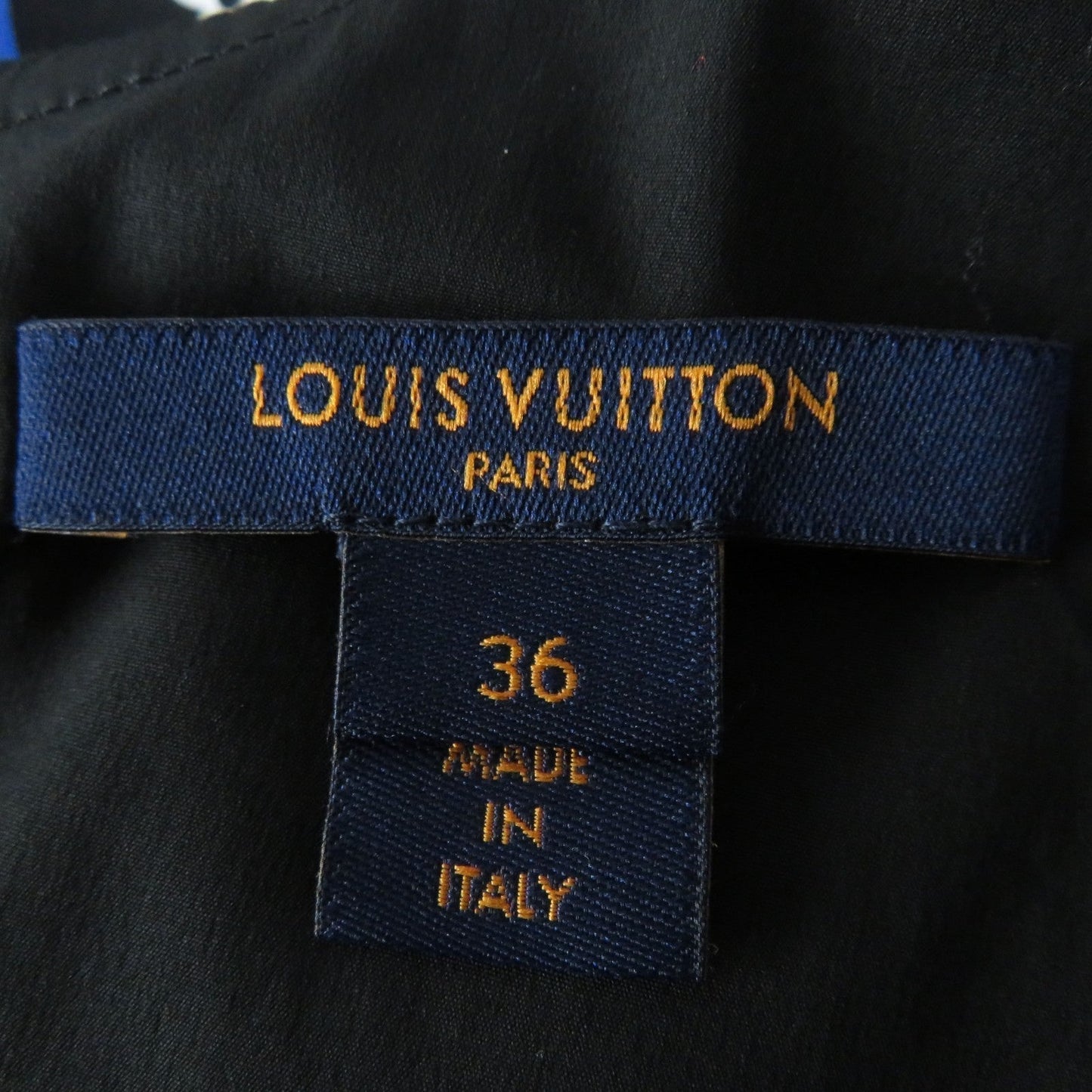 LOUIS VUITTON dress FK?R51 silk black multi Game On Ruffle Scoop Neck Babydoll Dress 36