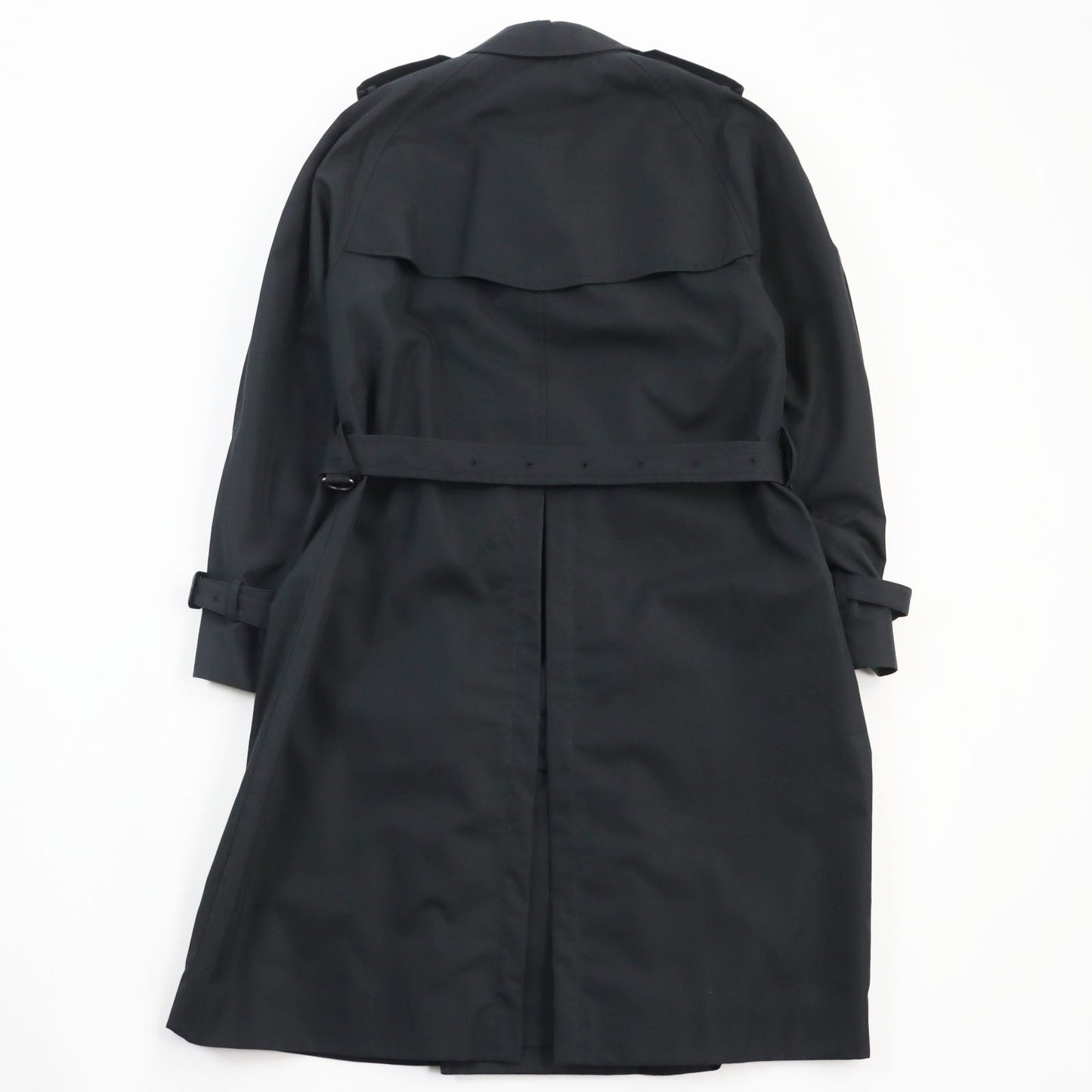 GUCCI trench coat 572881 Outer: 67% cotton, Outer: 33% polyamide (nylon), Part: 100% leather, Lining: 68% rayon, Lining: 32% silk, Lining: 100% silk black mens 42