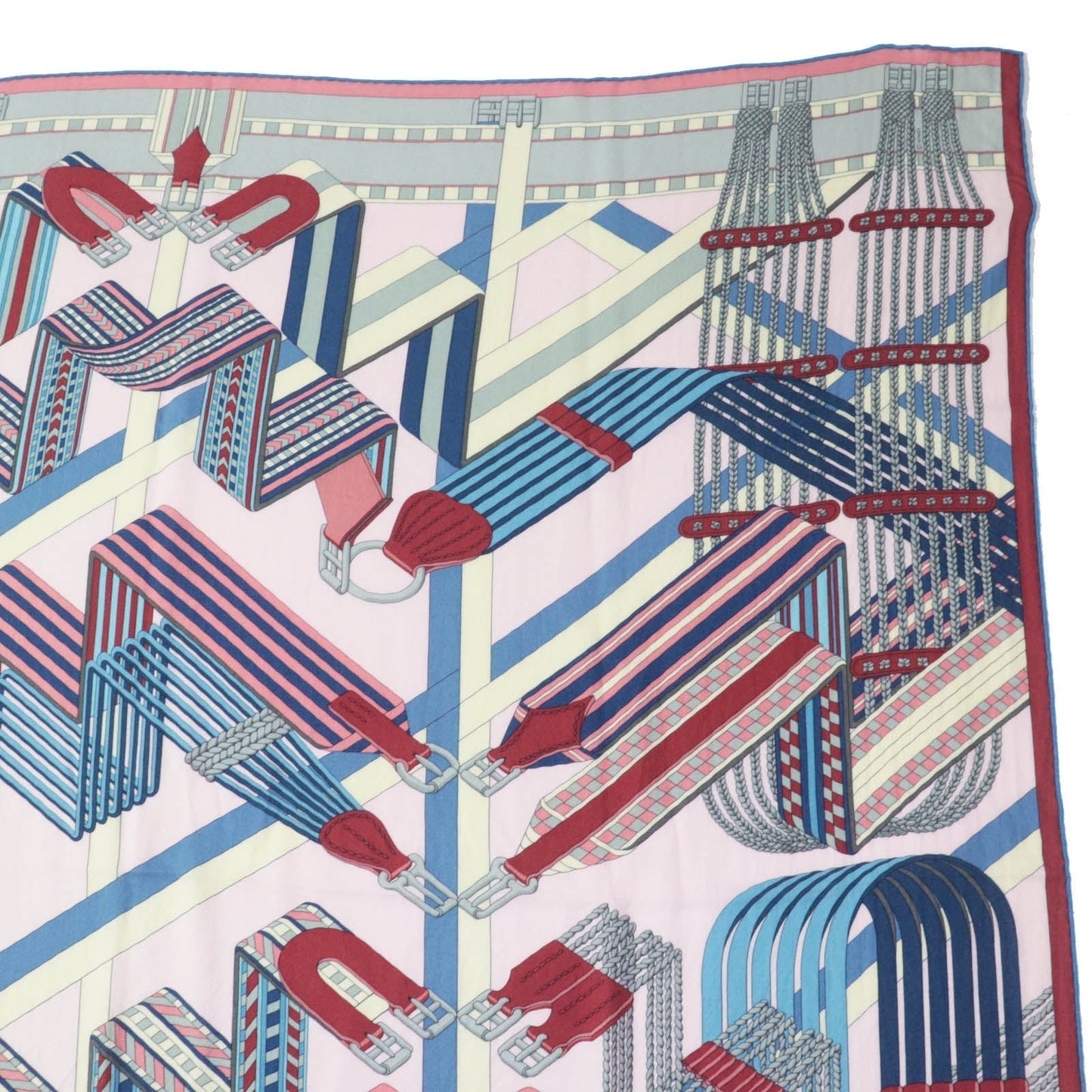HERMES Stall SANGLES EN ZIGZAG ????????? cashmere Multi Carre140 Caregean