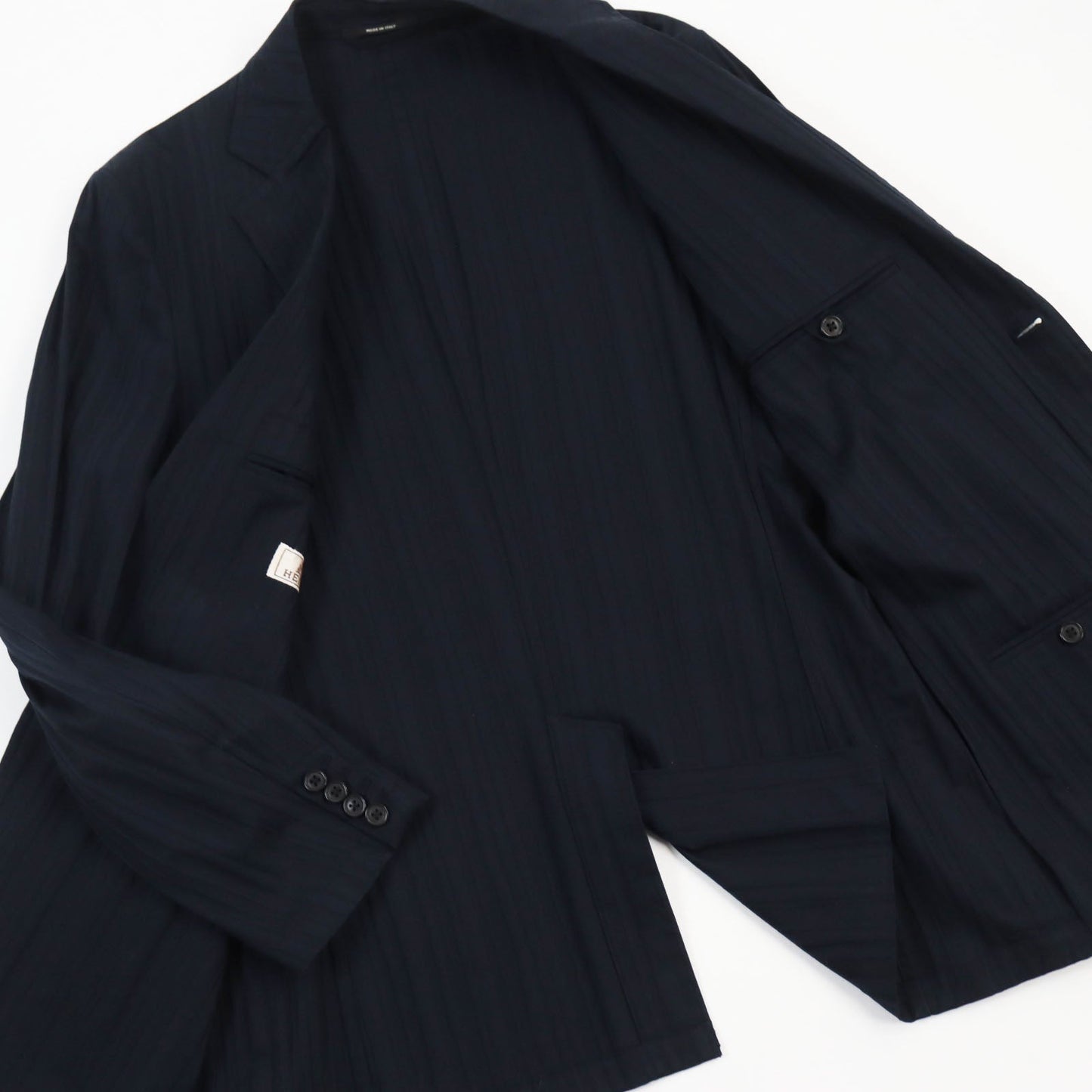 HERMES tailored jacket Main: 97% cotton, Main: 3% polyurethane black mens 46  d