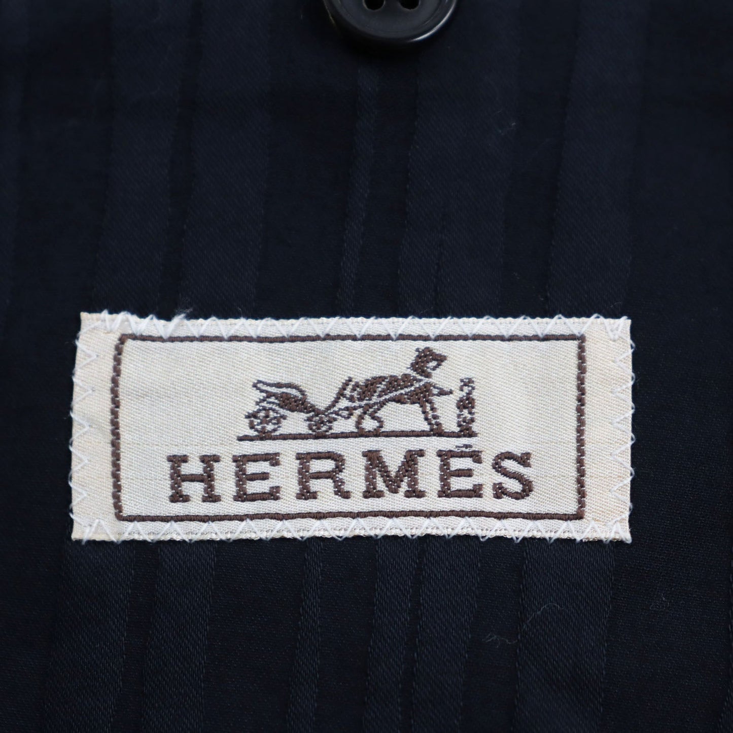 HERMES tailored jacket Main: 97% cotton, Main: 3% polyurethane black mens 46  d