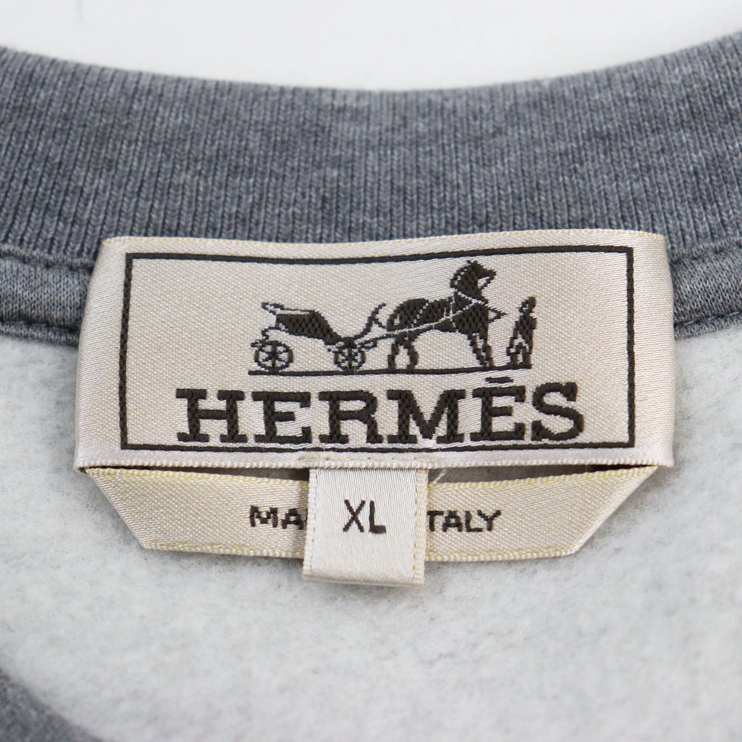 HERMES sweat cotton gray Run H XL