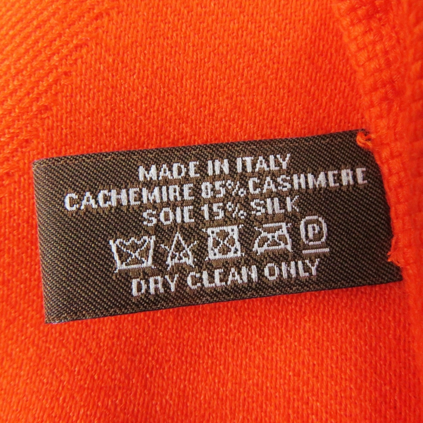 HERMES Stall Main: 85% cashmere, Main: 15% silk Orange Women  d