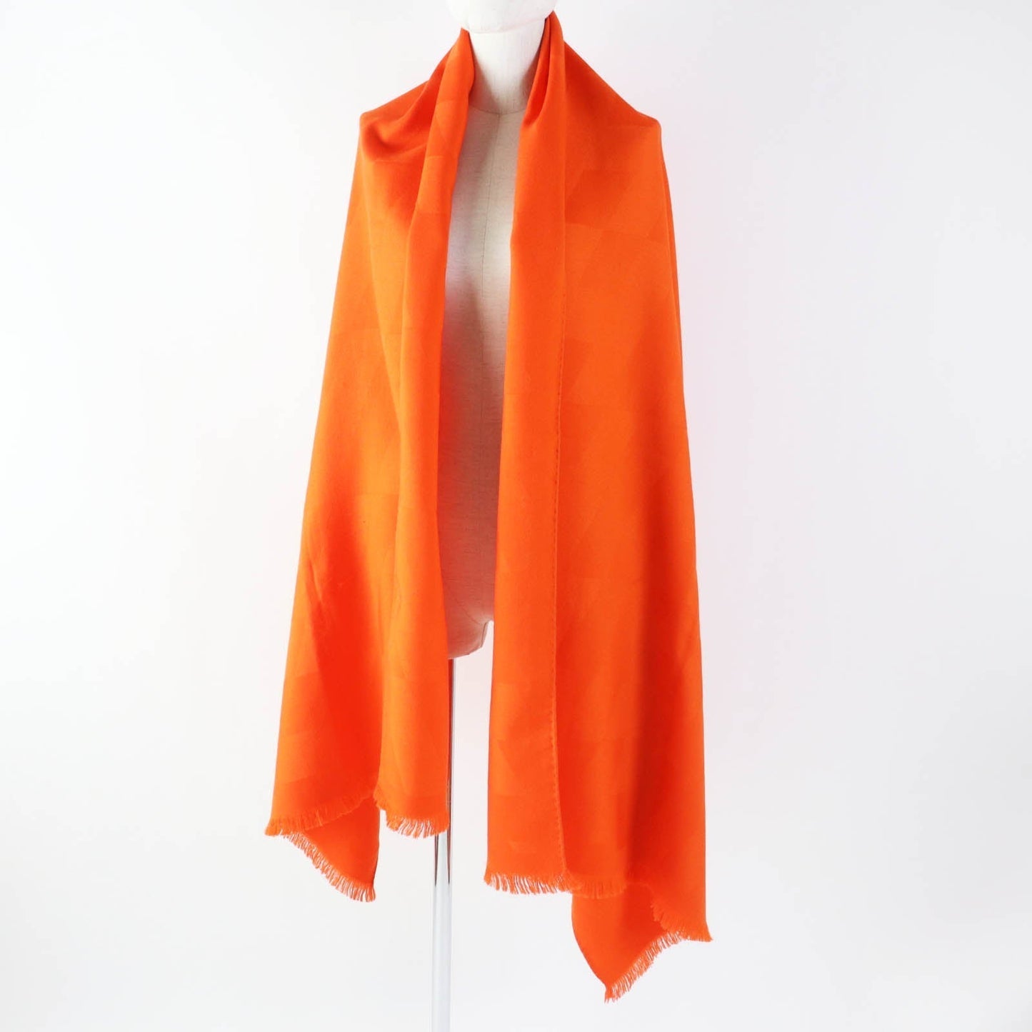 HERMES Stall Main: 85% cashmere, Main: 15% silk Orange Women  d