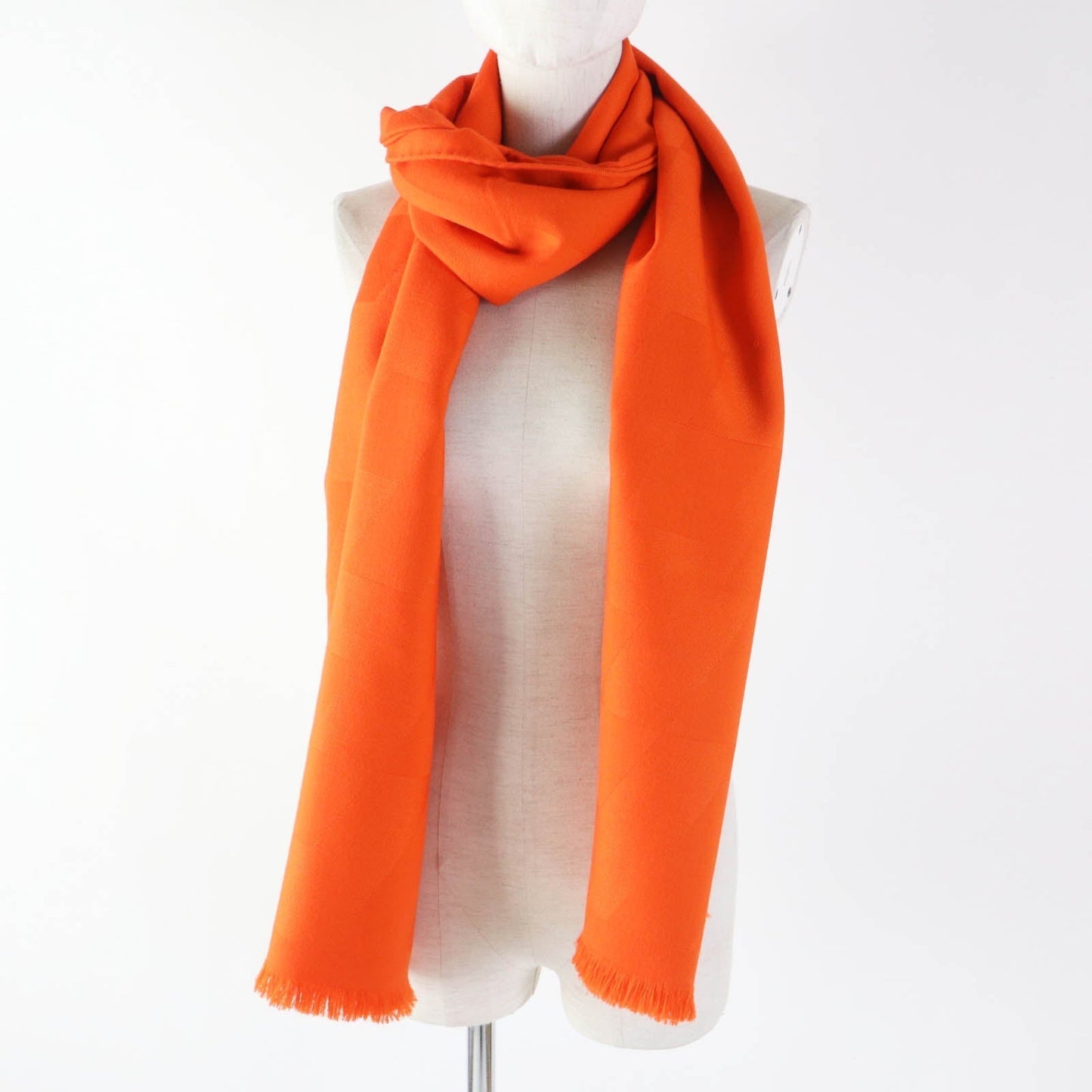 HERMES Stall Main: 85% cashmere, Main: 15% silk Orange Women  d