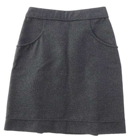 CHANEL skirt 11A P41836 Outer: 60% wool, Outer: 38% angora, Outer: 1% polyurethane, Outer: 1% nylon, Lining: 100% silk Dark gray Women 36