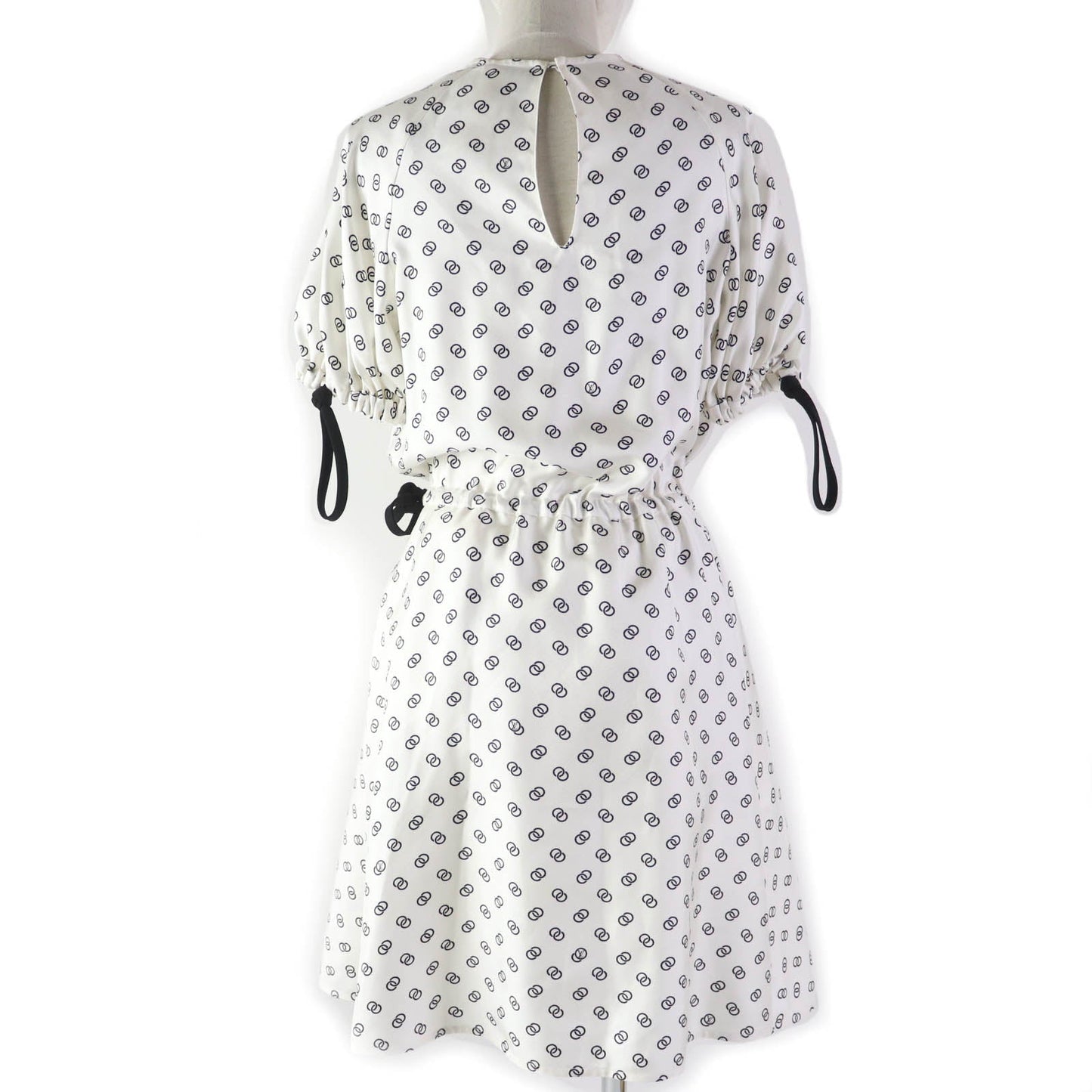 LOUIS VUITTON dress 1A9NYN Main: 100% silk, Lining: 100% silk, Part: 75% nylon, Part: 25% polyurethane White black Women 36