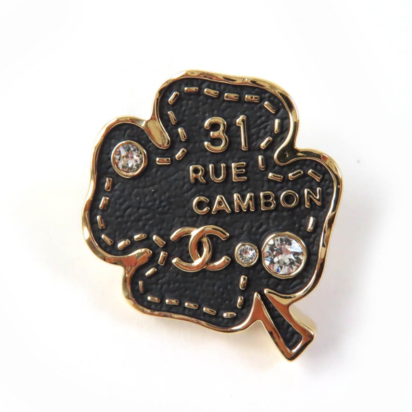 CHANEL Brooch B23S ABA782 Rhinestone Black gold