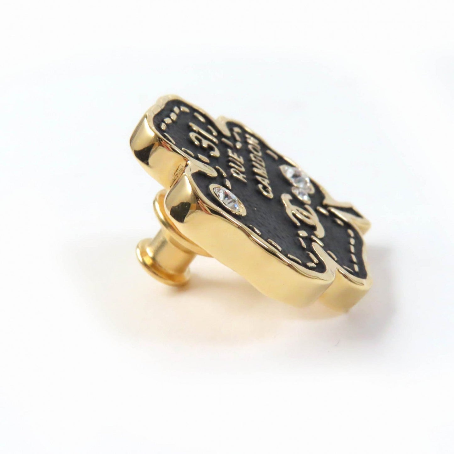 CHANEL Brooch B23S ABA782 Rhinestone Black gold