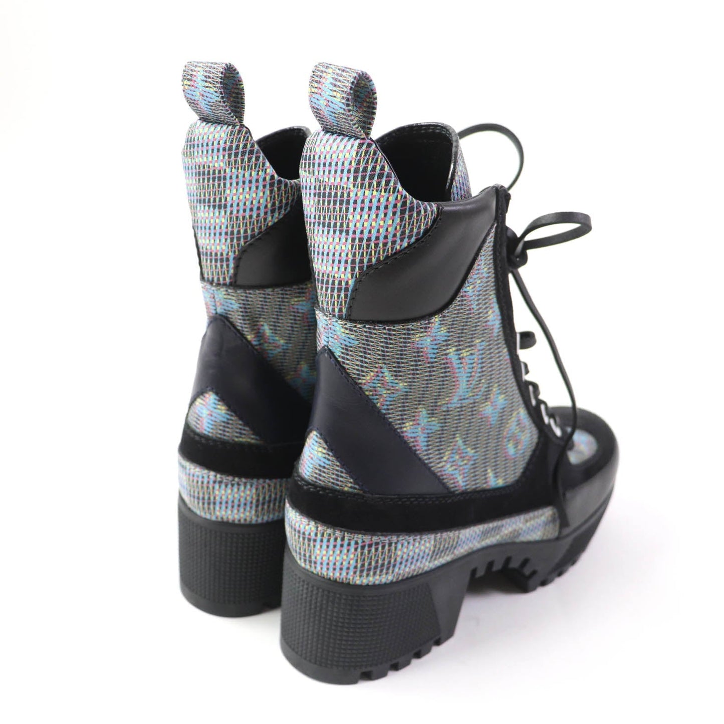 LOUIS VUITTON Ankle boots Main: Leather, Part: Suede Black multicolor Laurier Line Women 34.5  d